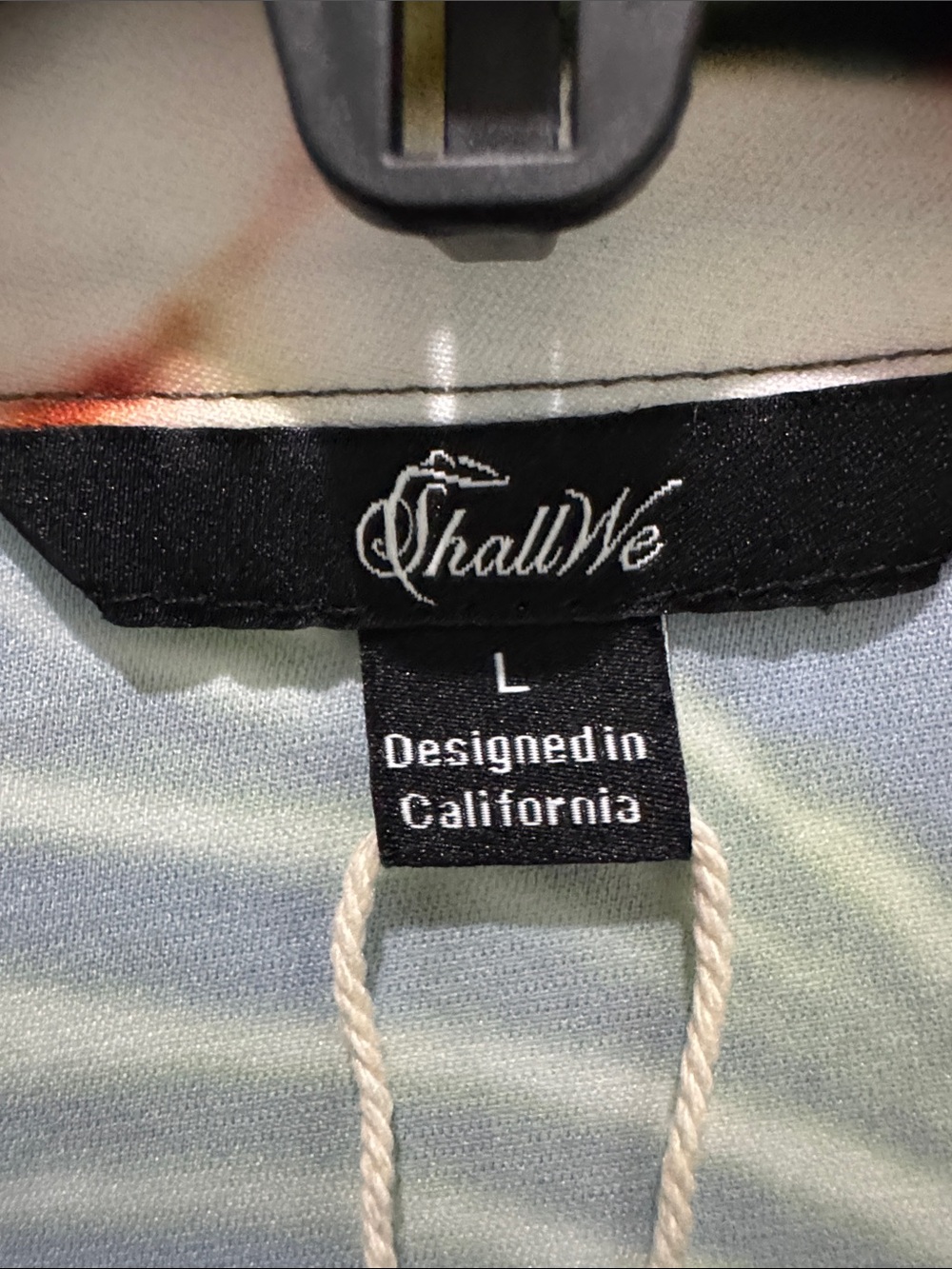 NWT ShallWe Tropical Print ButtonDown Cover Up Navy & Green Size L - Picture 2 of 5